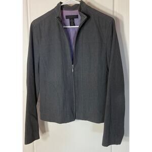 The Limited Stretch Gray Full Zipper Long Sleeve Lined Jacket with Pockets M